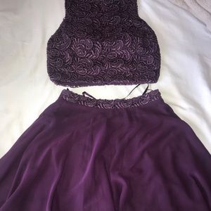windsor purple two piece homecoming dress